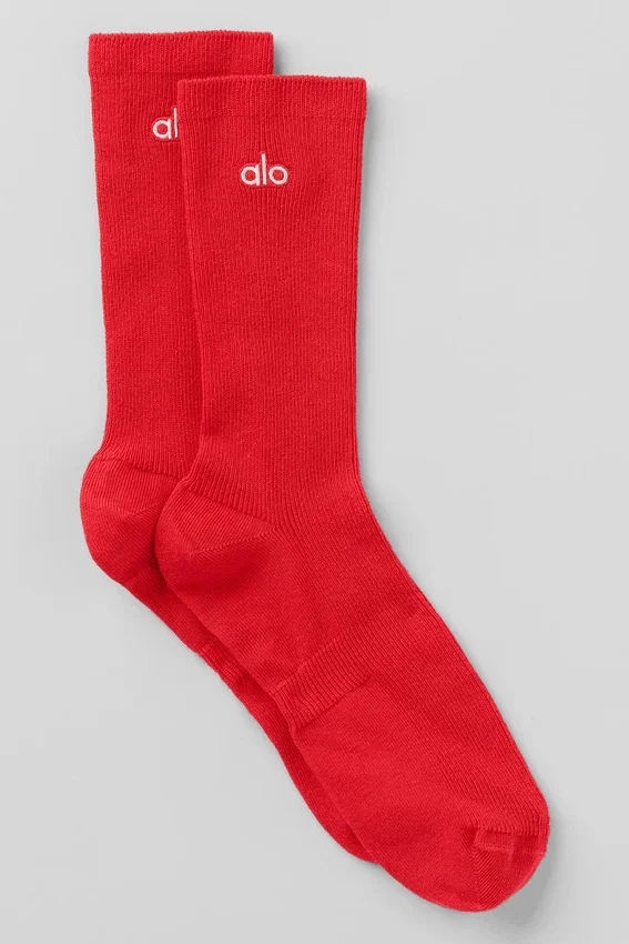 Calcetines unisex de caña media y diseño discreto - Rojo brillante