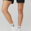 Calcetines unisex de estilo retro, de caña media - Blanco/Negro