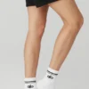 Calcetines unisex de estilo retro, de caña media - Blanco/Negro