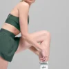Calcetines unisex de estilo retro, de caña media - Blanco/Verde trébol