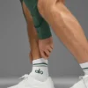 Calcetines unisex de estilo retro, de caña media - Blanco/Verde trébol