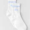 Calcetines unisex de estilo retro, de media caña - Blanco/Azul Provenza claro