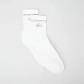Calcetines unisex de estilo retro, medio altos - Blanco/Titanio