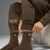 Calcetines unisex de lana y cachemira con efecto escarchado - Espresso jaspeado/marfil