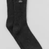 Calcetines unisex de lana y cachemira con efecto escarchado - Gris pizarra oscuro/marfil