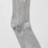 Calcetines unisex de lana y cachemira con efecto escarchado ligero - Gris claro jaspeado/marfil
