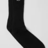 Calcetines unisex de lana y cachemira con efecto escarchado - Negro/Marfil