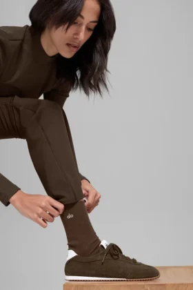 Calcetines unisex de media caña discreto – Espresso