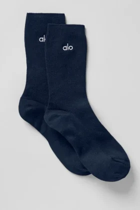 Calcetines unisex de media caña discretos - Azul marino