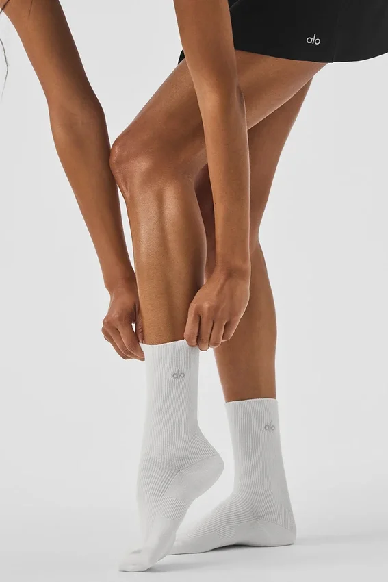 Calcetines unisex de media caña discretos - Blanco