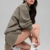 Calcetines unisex de talle medio estilo retro - Blanco/Cacao claro