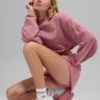 Calcetines unisex de talle medio estilo retro - Blanco/rosa silvestre