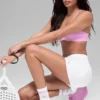 Calcetines unisex de talón medio estilo retro - Blanco/rosa corazón de caramelo