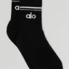 Calcetines unisex de talón medio estilo retro - Negro/Blanco