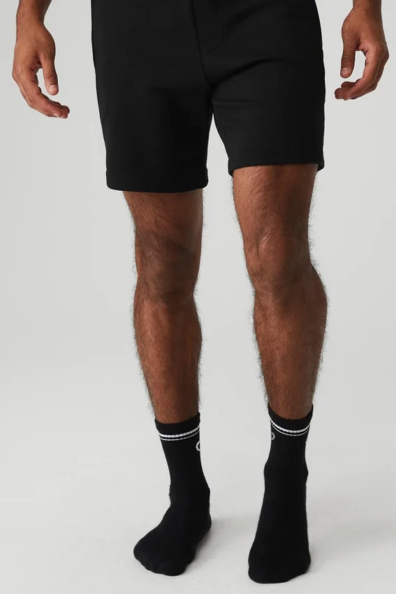 Calcetines unisex de talón medio estilo retro - Negro/Blanco