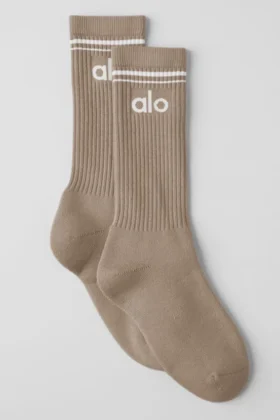 Calcetines unisex Throwback - Grava/Blanco