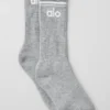 Calcetines unisex Throwback - Gris jaspeado deportivo/Blanco