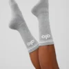 Calcetines unisex Throwback - Gris jaspeado deportivo/Blanco