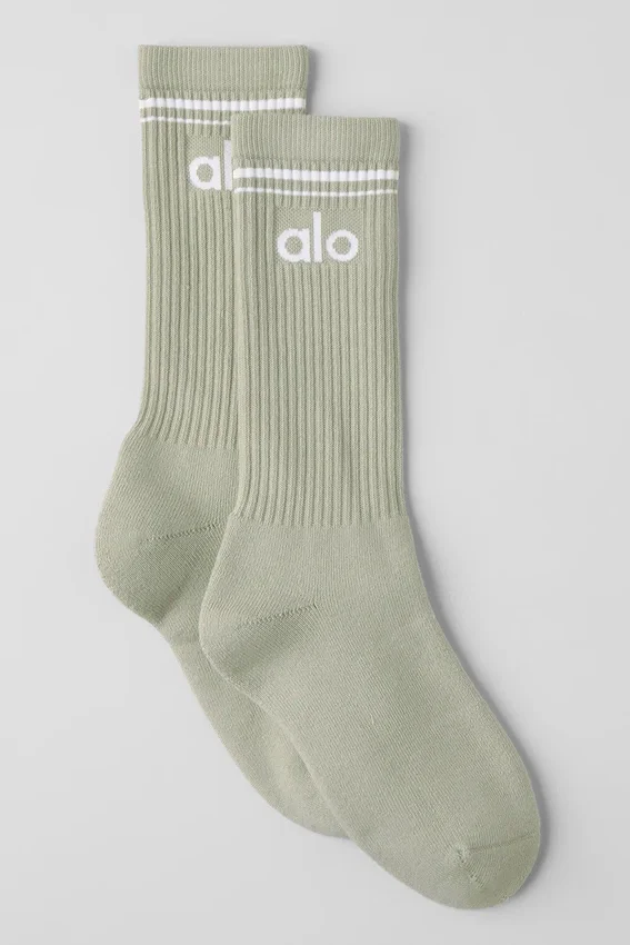 Calcetines unisex Throwback - Piedra caliza/Blanco