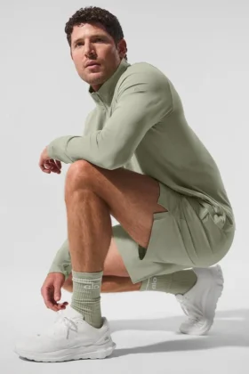 Calcetines unisex Throwback – Piedra caliza/Blanco