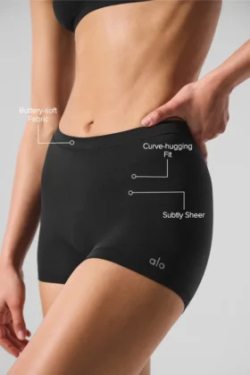 Calzoncillo corto Sheer Glow – Negro