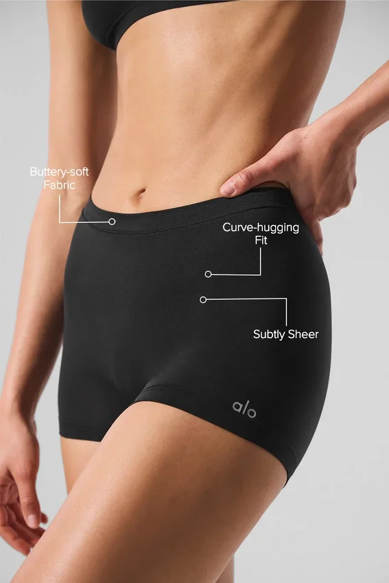 Calzoncillo corto Sheer Glow - Negro