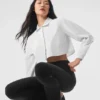 Camisa corta abotonada «Take Me Out» - Blanca