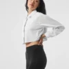 Camisa corta abotonada «Take Me Out» - Blanca