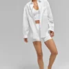 Camisa de algodón Real Deal con botones y manga larga - Blanco
