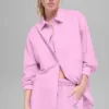 Camisa de algodón «Real Deal» de manga larga con botones — Rosa corazón de caramelo
