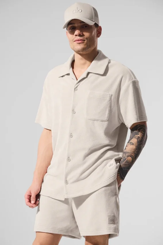 Camisa de felpa costera con botones - Color hueso