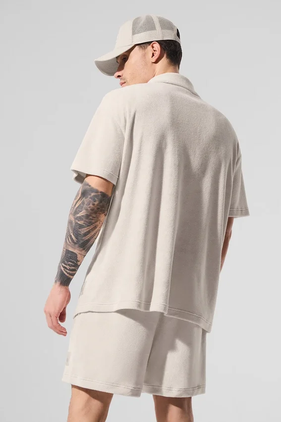 Camisa de felpa costera con botones - Color hueso