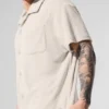 Camisa de felpa costera con botones - Color hueso