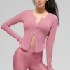 Camisa de manga larga acanalada Stardust - Rosa silvestre