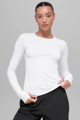 Camisa de manga larga Alosoft Finesse - Blanco