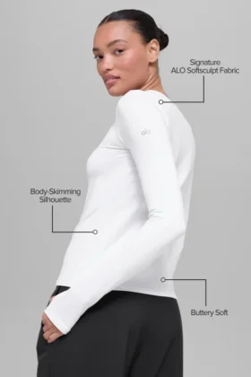 Camisa de manga larga Alosoft Finesse – Blanco