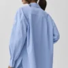 Camisa de manga larga con botones «Daylight» a rayas finas - Azul Provenza claro/Blanco
