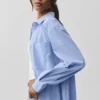 Camisa de manga larga con botones «Daylight» a rayas finas - Azul Provenza claro/Blanco