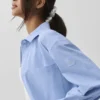 Camisa de manga larga con botones «Daylight» a rayas finas - Azul Provenza claro/Blanco