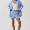 Camisa de manga larga con botones «Daylight» a rayas finas - Azul Provenza claro/Blanco
