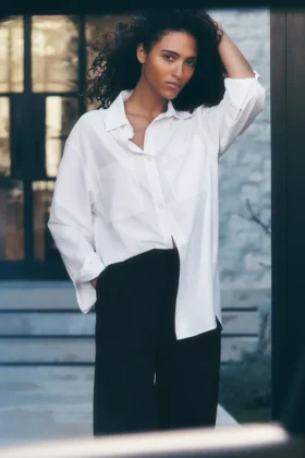 Camisa de manga larga con botones Dreamscape - Blanca