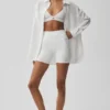 Pantalones cortos de ciclista High-Waist con diseño Airbrush de 5" - Blanco