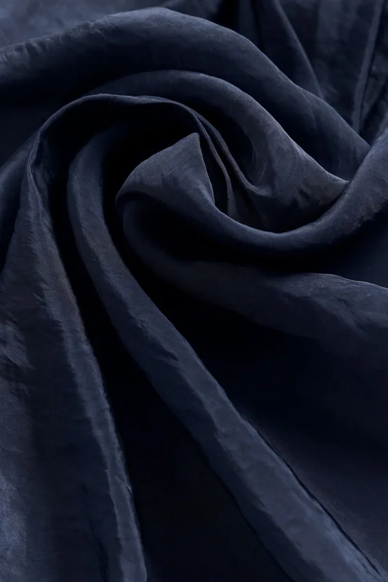 Camisa de manga larga con botones «Golden Hour», semitransparente - Azul marino