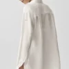 Camisa de manga larga con botones «Golden Hour», semitransparente — Marfil