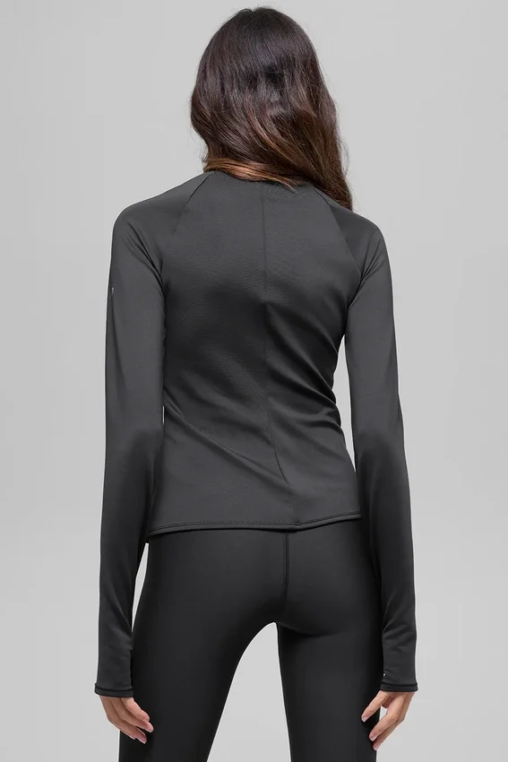Camisa de manga larga con cremallera de un cuarto «Airlift Winter Warm» - Negro