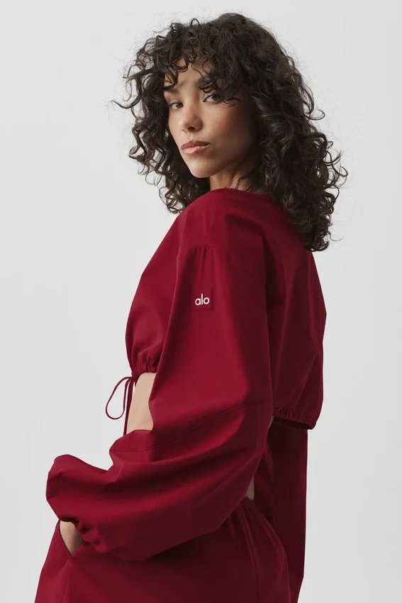 Camisa de manga larga corta de algodón «Real Deal» — Rojo «Summer Romance»