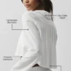 Camisa de manga larga corta sin par - Blanco