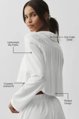 Camisa de manga larga corta sin par – Blanco
