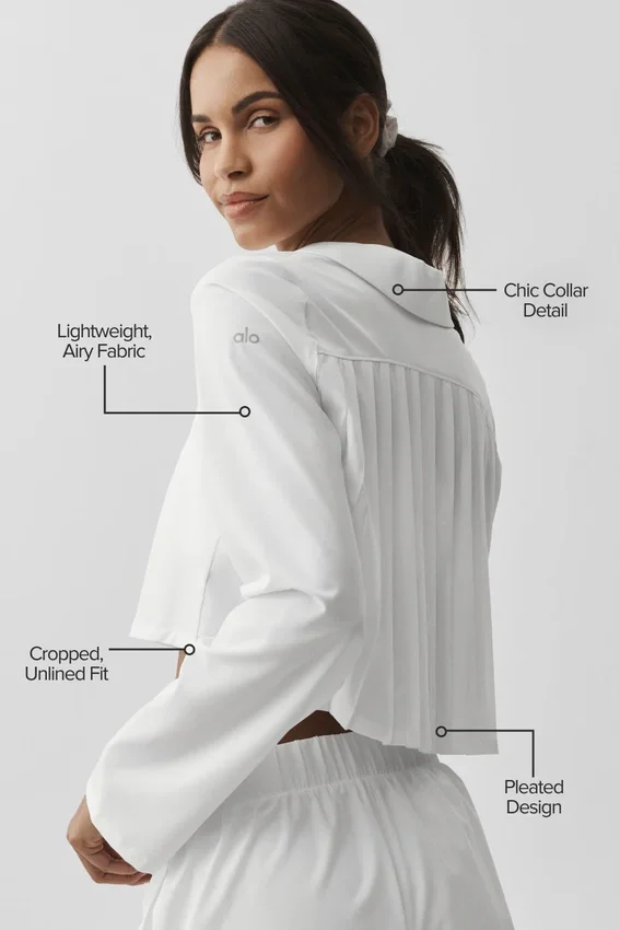 Camisa de manga larga corta sin par - Blanco