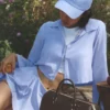 Camisa de manga larga corta «Unmatched» - Azul Provenza claro